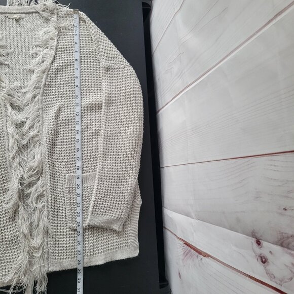 Maurices Open Front Knit Cardigan Sweater w/ Fringe Detail, Women’s S, Gray - Picture 9 of 9